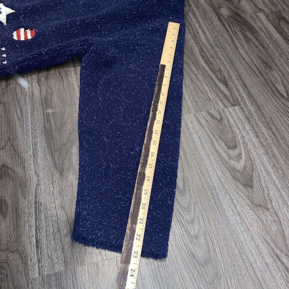 Christopher & Banks Button Up Sweater Navy Blue Patriotic Flag Star Women's XL - Picture 10 of 11